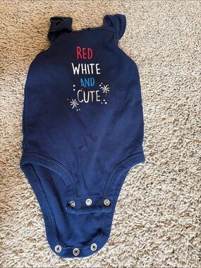 Carter's Navy Sleeveless One-Piece Bodysuit with Red, White, Blue Print